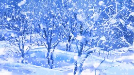 雪花漫天的树林