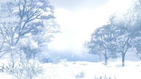 冬天的雪景卡通场景
