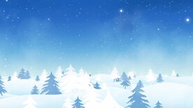 冬季雪景下雪松树