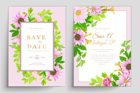 粉色婚礼邀请卡