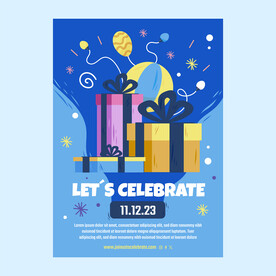 手绘生日庆祝邀请函