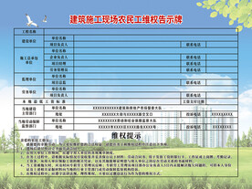 工程施工农民工维权公示牌