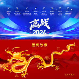 龙年企业历程文化展板二件套