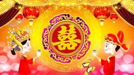中式婚礼背景     