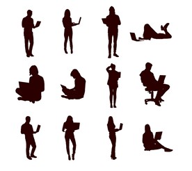 电脑办公人物