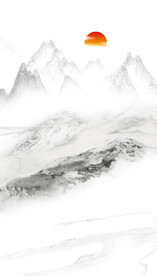 新中式水墨山水玄关背景