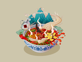 插画面条