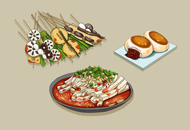 插画美食
