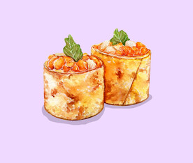 手绘美食寿司手卷