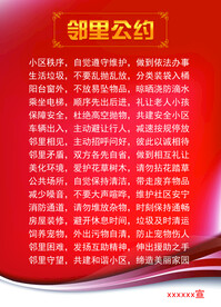 小区物业邻里公约海报展板