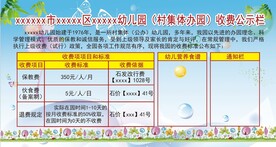 幼儿园学校收费制度展板