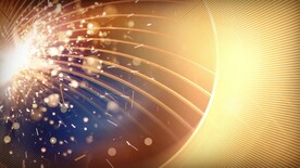 超炫金色粒子绽放舞台背景