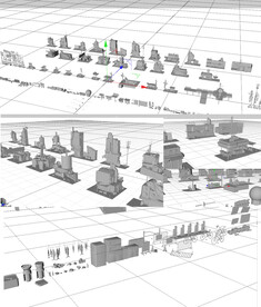 C4D模型 赛博朋克城市建筑