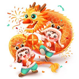 卡通舞龙
