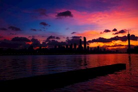 城市夕阳