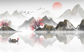 古风水墨山水画