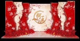 红色婚礼背景图片