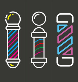 矢量理发店霓虹灯造型灯