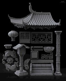 C4D模型 庙宇