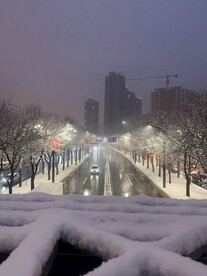西安雪景图