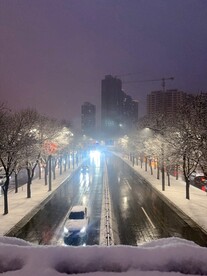 西安雪景图