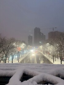 西安雪景图