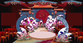 中式婚礼舞台         