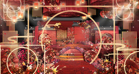 中式婚礼舞台         