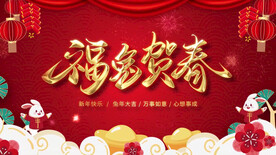 新年兔年拜年可替换视频边框