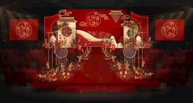 红色传统中式婚礼设计效果图