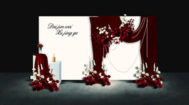 红白色迎宾效果图