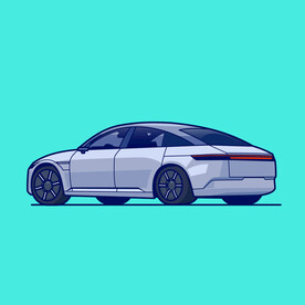 矢量卡通跑车