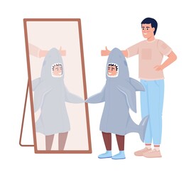 照镜子人物
