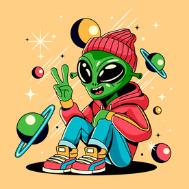 矢量卡通外星人