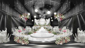 韩式粉绿紫水晶婚礼效果图