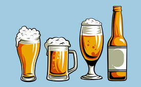 啤酒手绘草图