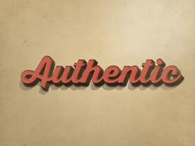 红色立体字样机