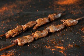 烧烤鸡心串美食