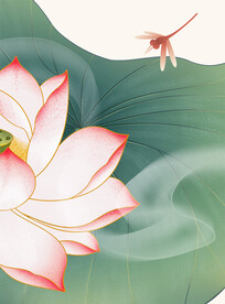 中式荷花挂画