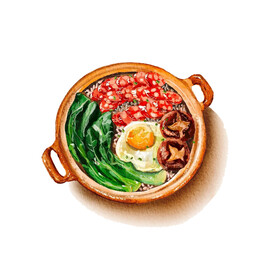 手绘煲仔饭