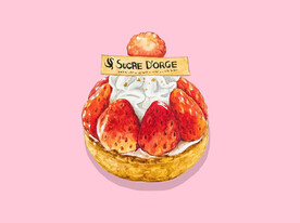 手绘草莓奶油派