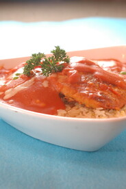 茄汁洋葱焗猪扒饭