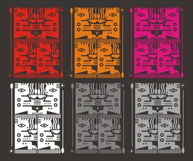 咖啡抽象图案插画设计