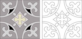 拼花地砖线稿花纹