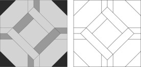 拼花地砖线稿花纹