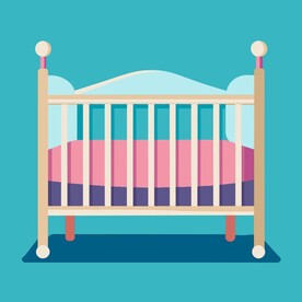 婴儿床正面矢量图