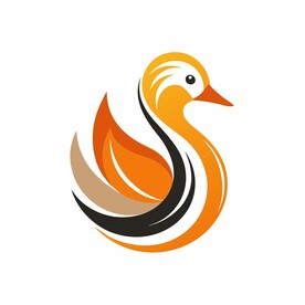 以鸳鸯为创意的简洁logo