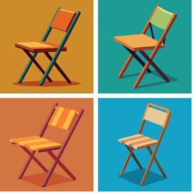 折叠椅矢量图组图