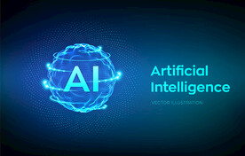 AI人工智能网格球体科技背景