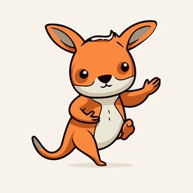 可爱袋鼠卡通画儿童插画